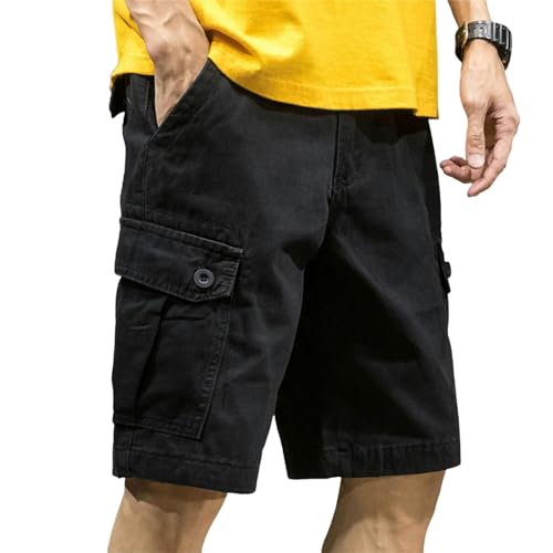 TGGOHIGH Kurze Hosen Herren -Shorts Hosen Männliche Sommer Atmungsable Fitness Streetwear-Schwarz-XL von TGGOHIGH