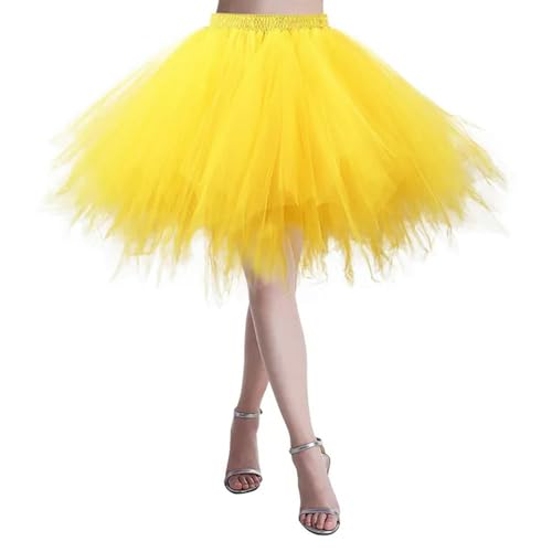 TGGOHIGH Tüllrock Damen Prinzessin Fairy Tulle Rock Falten Tanz Tutu Röcke Frauen Lolita Petticoat-r-m von TGGOHIGH