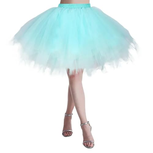 TGGOHIGH Tüllrock Damen Vintage Tüll Rock Erwachsene Fancy Ballett Tanz Kleidung Party Kleid Mini Rock-y-XL von TGGOHIGH