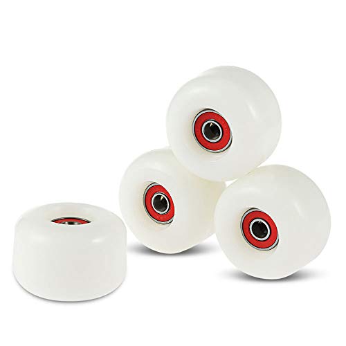 TGHY 55x36mm Skateboardräder mit ABEC-9 Lager 85A PU mit Hohem Rückprall Weiße Aktionsräder (4 St) von TGHY