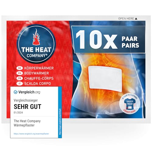 The Heat Company Bodywärmer - 10 Stück - Wärmepflaster Rücken & Nacken - EXTRA WARM - Körperwärmer - Rückenwärmer - 12 Stunden wohlige Wärme - luftaktiviert - rein natürlich von THE HEAT COMPANY