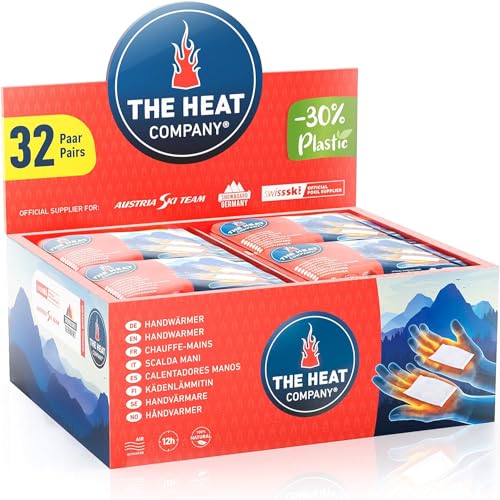 THE HEAT COMPANY Handwärmer - Neu: 30% weniger Plastik - EXTRA WARM: 12 Std. Wärme für die Hände - 32 Paar - luftaktivierte Wärmepads - Taschenheizung gegen kalte Hände von THE HEAT COMPANY