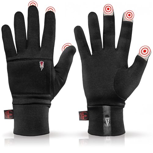THE HEAT COMPANY – Polartec Liner - Warme Touchscreen Handschuhe für Damen & Herren - Premium Qualität - Winterhandschuhe schwarz - Fahrradhandschuhe & Laufhandschuhe - Größe 10 von THE HEAT COMPANY