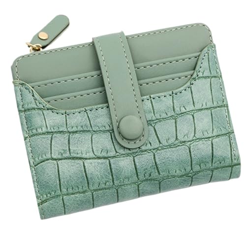 Frauen Kurze Brieftasche Kleine Leder Geldbörse Damen Karte Tasche for Frauen Kupplung Weibliche Geldbörse Geld Clip Brieftasche(Color:Green) von THEPOS