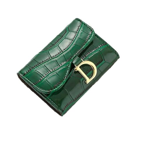 Frauen Kurze Brieftasche Kleine Leder Geldbörse Damen Karte Tasche for Frauen Kupplung Weibliche Geldbörse Geld-Clip Brieftasche(Color:Green) von THEPOS