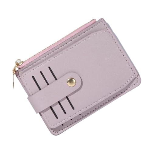 Frauen PU Leder Geldbörsen Kredit ID Karte Halter Brieftasche Reißverschluss Kleine Geld Tasche Männer Mit Münzfach(Color:Purple) von THEPOS