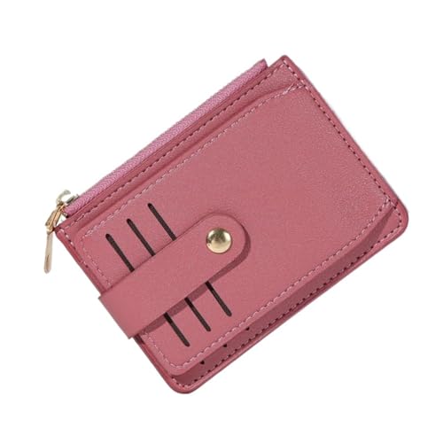 Frauen PU Leder Geldbörsen Kredit ID Karte Halter Brieftasche Reißverschluss Kleine Geld Tasche Männer Mit Münzfach(Color:Red) von THEPOS