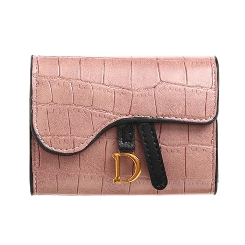 THEPOS Exquisite Kartentasche, Ausweis, Bankkartenhalter for Damen, große Kapazität, Reisepass-Halter, Retro-Karte, minimalistische Geldbörse (Color : Pink) von THEPOS