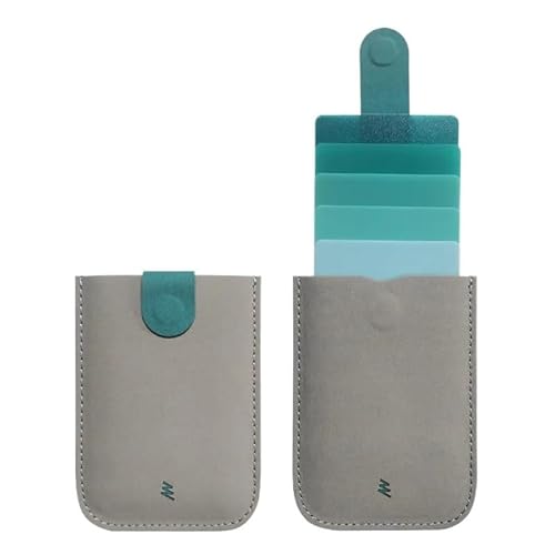 THEPOS Leder-Ausweishalter, minimalistisch, tragbar, for Herren, Bank, Kreditkarte, Geldbörse, Damen(Color:Gray Green-1) von THEPOS