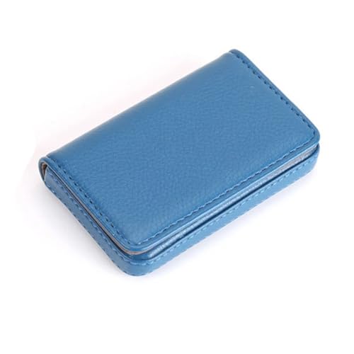THEPOS PU-Leder + Edelstahl Herren Kreditkartenetui Damen Metall Bankkarte Kartenbox(Color:Blue) von THEPOS