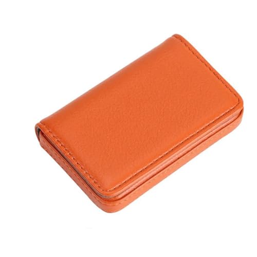 THEPOS PU-Leder + Edelstahl Herren Kreditkartenetui Damen Metall Bankkarte Kartenbox(Color:Orange) von THEPOS