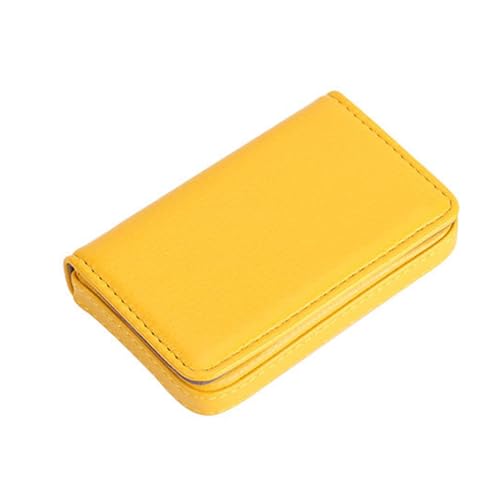 THEPOS PU-Leder + Edelstahl Herren Kreditkartenetui Damen Metall Bankkarte Kartenbox(Color:Yellow) von THEPOS