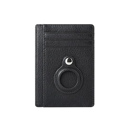 THEPOS Schlankes Leder-Kartenetui mit Schlüsselanhänger (Color : PU Black) von THEPOS
