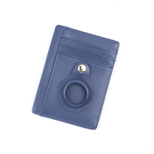 THEPOS Schlankes Leder-Kartenetui mit Schlüsselanhänger (Color : PU Blue) von THEPOS