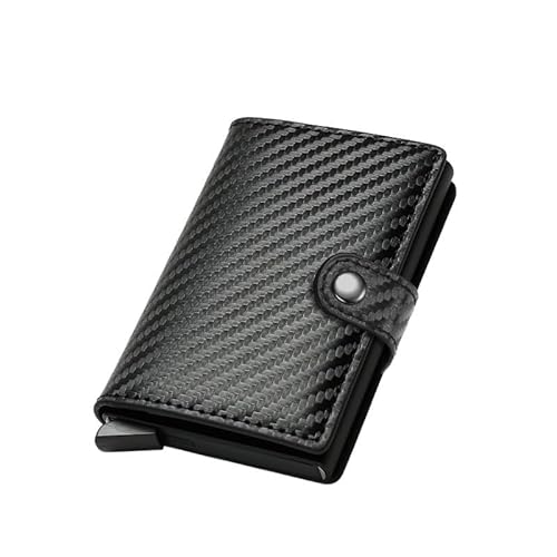THEPOS Schlankes Metall-Kreditkartenetui for Herren – Up Minimalist Wallet Small Black Purse Vallet (Color : Carbon Black) von THEPOS