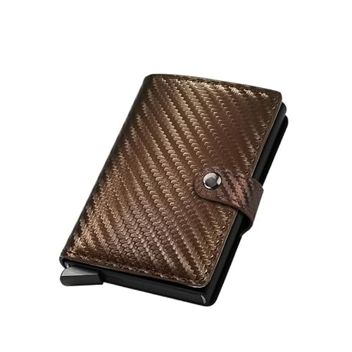 THEPOS Schlankes Metall-Kreditkartenetui for Herren – Up Minimalist Wallet Small Black Purse Vallet (Color : Carbon Bronze) von THEPOS