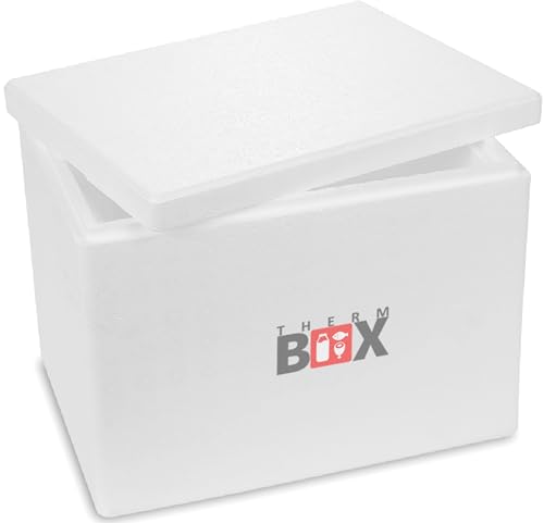 THERM BOX Styroporbox 19W 40x30x30cm Wand 3cm Volumen 19,58L Isolierbox Thermobox Kühlbox Warmhaltebox Wiederverwendbar von THERM BOX