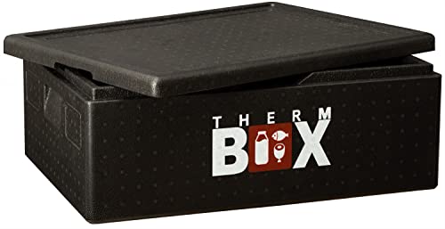 THERM BOX Profibox B53 für E2 Kisten 53 Liter Innen: 62,5x42,5x22cm Styroporbox Thermobox Warmhaltebox Kühlbox Isolierbox Wiederverwendbar aus Piocelan von THERM BOX