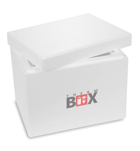 THERM BOX Styroporbox 13W 40x30x32cm Wand 5cm Volumen 13,2L Isolierbox Thermobox Kühlbox Warmhaltebox Wiederverwendbar von THERM BOX