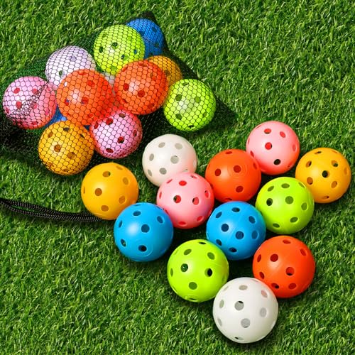 THIODOON Golf-Übungsball, Luftstrom, hohl, Übung, Golfbälle, 40 mm, Kunststoff, Golfbälle für Schaukelübungen, Fahren, Zuhause, Outdoor, Golfspiele für Erwachsene und Kinder, 12 Stück von THIODOON