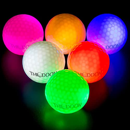 THIODOON Golfbälle / Golfbälle, leuchtet dunkel, rücksetzbar, LED-Golfball, beleuchtet, Golfball, Nacht-Golfbälle, leuchtende Golfbälle, 6 Farben zur Auswahl von THIODOON