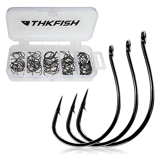 THKFISH 100PCS Angelhaken Kohlenstoffstahl Offset Haken Fishing Hooks Wurmhaken Fisch Wallerangeln Dropshot Hooks #3#2#1 1/0 2/0 THKFISH 100PCS Angelhaken Kohlenstoffstahl Offset Haken Fishing Hooks Wurmhaken Fisch Wallerangeln Dropshot Hooks #3#2#1 1/0 2/0 von THKFISH