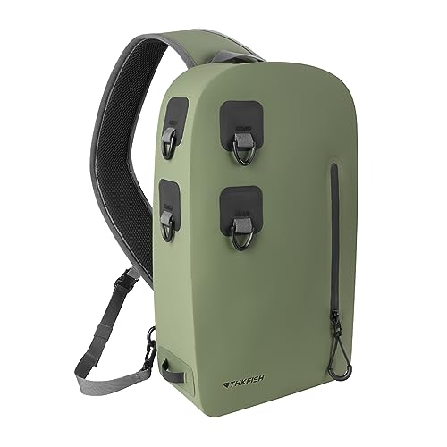 THKFISH Angelrucksack Wasserdicht IPX8, 9L Angel Tasche für Angeln mit Luftdichtem Reißverschluss,für Outdoor-Fliegenfischertasche,Laufen, Sport im Freien, Training (Grüner) von THKFISH