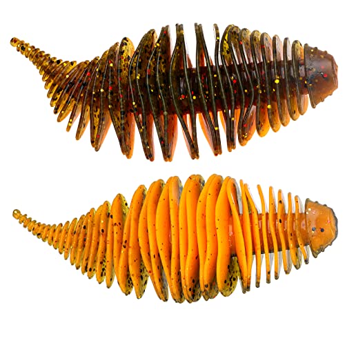 THKFISH Gummifische 8cm-10cm Gummifische für Forelle,Barsch,Zander Köder Fishing Worms Bellows Angelköder Farbe1# 10cm von THKFISH
