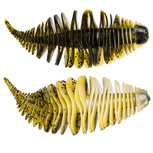 THKFISH Gummifische 8cm-10cm Gummifische für Forelle,Barsch,Zander Köder Fishing Worms Bellows Angelköder Farbe2# 8CM von THKFISH