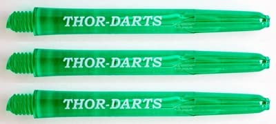 Dartpfeil-Schäfte Dartschäfte Dart Schäfte Darts Shafts (48mm medium 3 Set (9 Stück), grün Thor) von THOR-DARTS