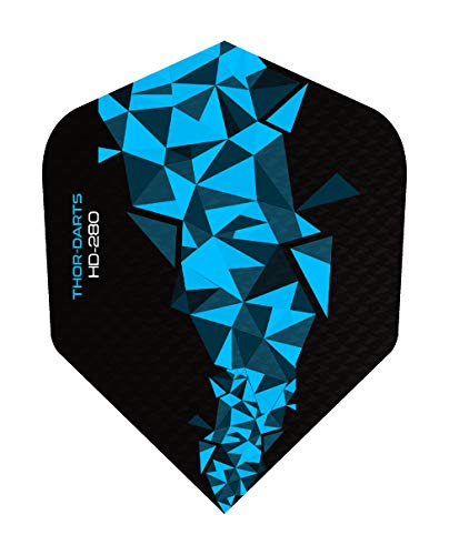 THOR-DARTS®™ Exclusiv-Line: 150 Micron F2 Darts Flights HD-280 schwarz Dart Flys extra Lange haltbar Thickness 150 mic Ultra Strong (12 Stück (4 Set), blau/Blue) von THOR-DARTS