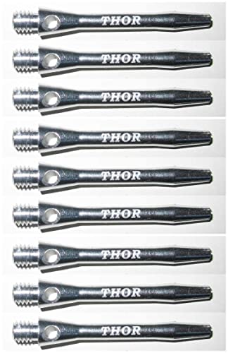 THOR-DARTS ®™ Aluminiumschäfte 35mm short Dart Alu Shafts 3 Set = 9 Stück silber von THOR-DARTS