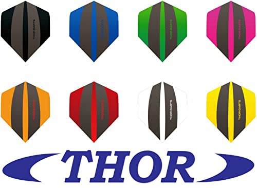 THOR-DARTS Exclusiv-Line: 120 Micron F3 Darts Flights HD-240 grau Dart Flys extra Lange haltbar Thickness > 100 mic extra Strong (30 Stück (10 Set), Mixed Colors) von THOR-DARTS