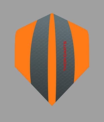 THOR-DARTS Exclusiv-Line: 9 orange-graue F3 Darts Flights HD-240 F3 orange/grau Dart Flys extra Lange haltbar Thickness > 100 mic (9 Stück (3 Set), orange) von THOR-DARTS