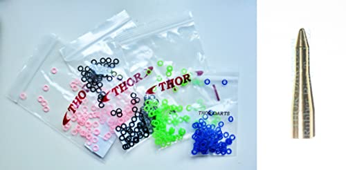 THOR-DARTS Premium Dart Silikonringe für 2BA Gewinde an Darts Alu-Schäften und Conversion Points, blau Dart Gummiringe, Dart O-Ringe + Aufzieher Thor(+ Thor-Aufzieher, blau) von THOR-DARTS