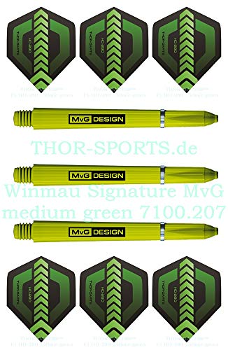 THOR-DARTS Unisex – Erwachsene Wi_SigMvG_35+F1_Green Dart Schaft, grün, 1 Set Short (3 Stück 35mm) von THOR-DARTS