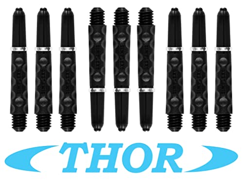 Harrows Dimplex Dart Schäfte Diverse Farben M2BA 1 Set oder 3Set + Thor-Flights (3 Set (9 Stück), schwarz Short) von THOR-SPORTS