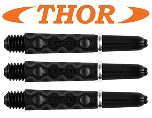 THOR-SPORTS Harrows Dimplex Dart Schäfte Diverse Farben M2BA 1 Set oder 3Set + Thor-Flights (1 Set (3 Stück), schwarz Short) von THOR-SPORTS
