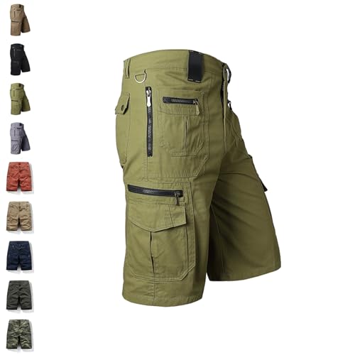 THQERAER Men's Outdoor Sporty Fitness Multifunctional Shorts, 2024 New Multifunctional Tactical Shorts (Green,4X-Large) von THQERAER