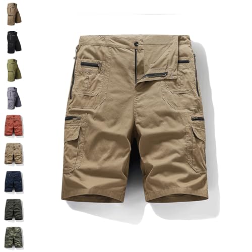 THQERAER Men's Outdoor Sporty Fitness Multifunctional Shorts, 2024 New Multifunctional Tactical Shorts (Khaki,Small) von THQERAER