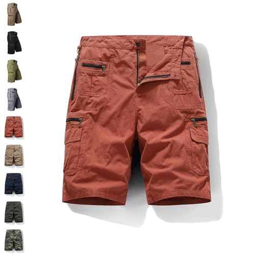 THQERAER Men's Outdoor Sporty Fitness Multifunctional Shorts, 2024 New Multifunctional Tactical Shorts (Orange,Small) von THQERAER