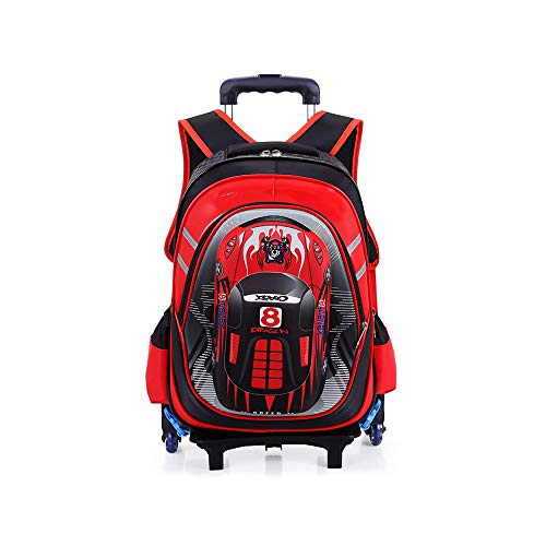 TIANHEY Robuste Universal-Trolley-Reisetasche mit 6 Rädern, Trolley-Schultasche, Cartoon-Kinderschultasche, wasserdicht, Hartschalen-Auto-Rucksack, leicht, reduziert die Belastung, große von TIANHEY
