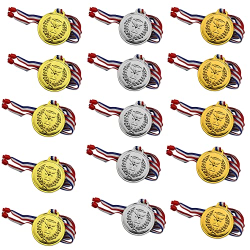TIANNAIT 15 einseitige Medaillen für Kinder, Trophäe-Medaillen, Gewinner-Medaillen, Gold-, Silber- und Bronze-Medaillen, zum Gedenken an die Schulsport-Preise von TIANNAIT