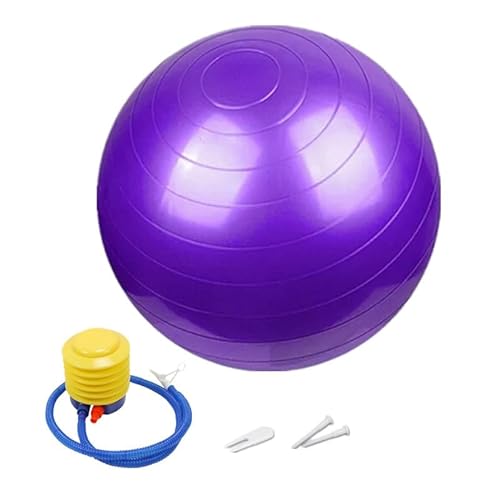 TIANNV Yoga-Ball, 55 cm, 65 cm, 75 cm, 85 cm, mit Pumpe, Anti-Burst-Balance-Gymnastikbälle für Yoga, Pilates, Fitness zu Hause (75 cm, lila) von TIANNV