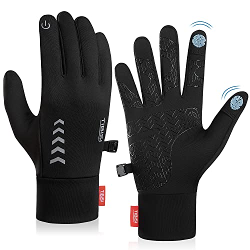 TIBISI Fahrradhandschuhe Winter Thermo für Herren & Damen Warme Winddichter Touchscreen Anti-Rutsch Stoßdämpfend Outdoor Laufen Radsport Mountainbike Handschuhe von TIBISI