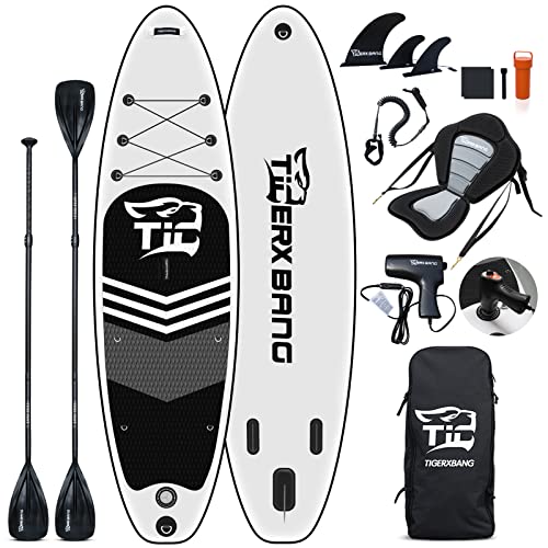 TIGERXBANG SUP Board Stand Up Paddle Board |320x82x15cm | für Erwachsene/Kinder| ISUP-Surf-Komplettset| mit Elektropumpe von TIGERXBANG