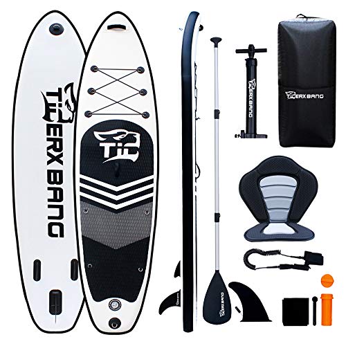 Tigerxbang SUP Board Stand Up Paddling Board | 10'6" 320x80x15cm | Kayak Seat| Komplettes aufblasbares Paddle Zubehör von TIGERXBANG