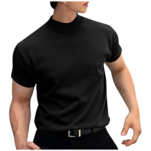 TIMELYE Shirt Herren Lässige Freizeit Freizeithemd Shirts Top Golf Sports Shirt Blusen Hemden Regular Fit Shirt Sommer Hemd Lose Lässige Shirt Business Hemden Shirts Sommerhemd Männer（M,2-Black） von TIMELYE