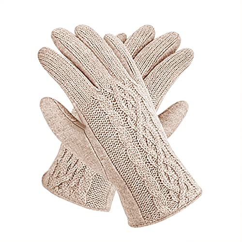 Damen Winterhandschuhe Wollhandschuhe Frauen Warme Handschuhe Touchscreen Handschuhe Warm Gestrickte Sporthandschuhe komfortabel Split Finger Sporthandschuhe für Skifahren Radfahren Einkaufen von TINAYAUE