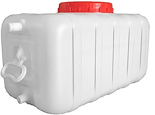 TINGMIAN Verdickung Tragbarer Horizontaler Wasserspeicherbehälter, Tank-Notwasserfassbehälter, Mit Hahn, Weiß (Color : White, Size : Thickening 300L) von TINGMIAN